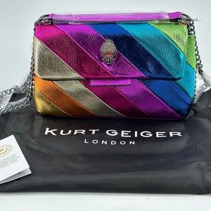 NWT Kurt Geiger London Kensington Rainbow Chain Purse.